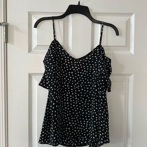 River Island - Cold Shoulder Polka Dot Top - Size US 12